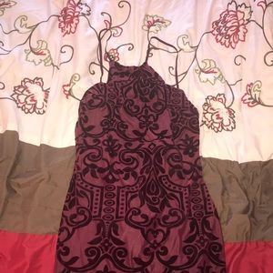 Burgundy mini dress